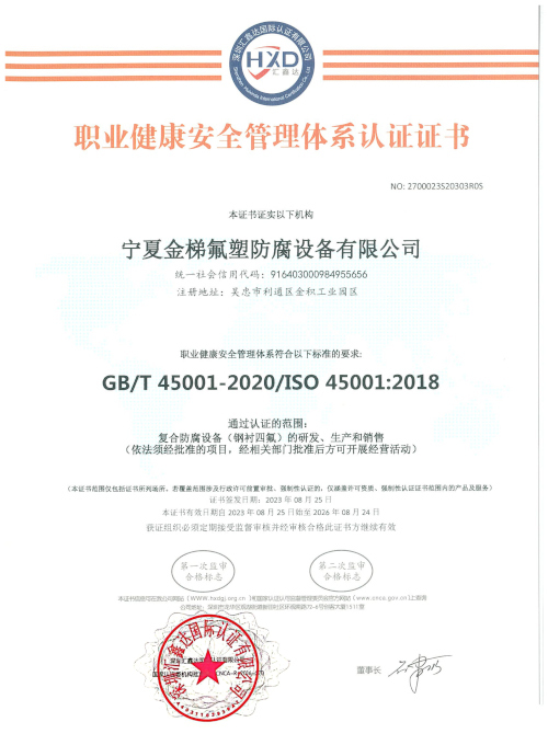Ningxia Jinti ISO health and safety 2023